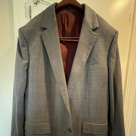 Bonobos Jetsetter Blazer in Grey with Blue Checker, Slim fit size 44 Reg - Picture 1 of 3